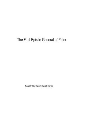 cover image of The First Epistle General of Peter